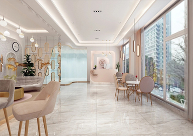 網(wǎng)紅風(fēng)美容院裝修設計案例效果圖