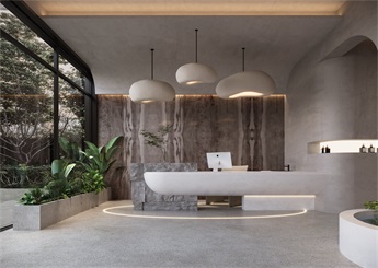 水泥洞穴風(fēng)格美容院裝修設計效果圖